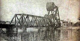 Historical photo of the Pere Marquette Railroad Bridge across the Black River in Port Huron, Michigan.