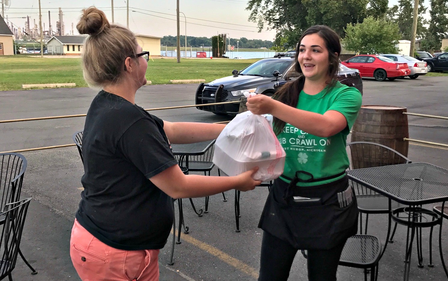 Drive McKenzie picks up an order from Connor Street Pub.