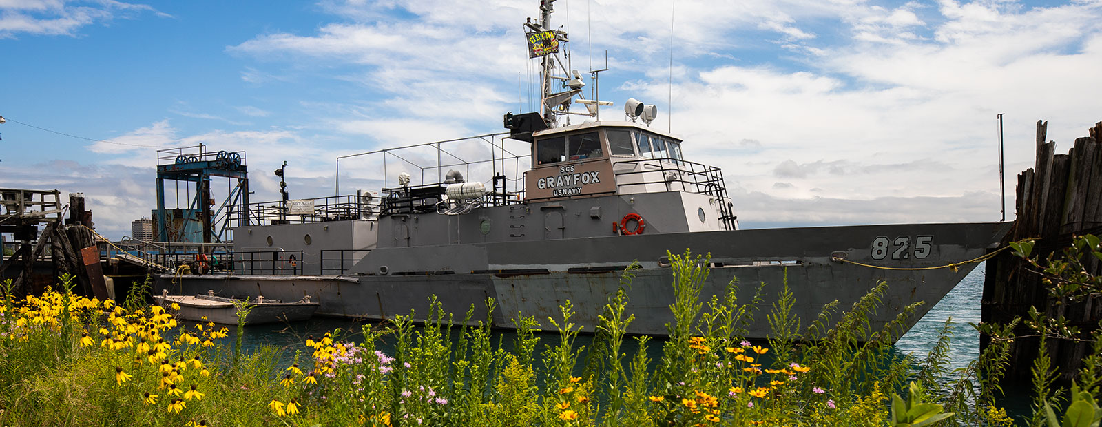 The NSCS GrayFox docks along the shore in Port Huron.