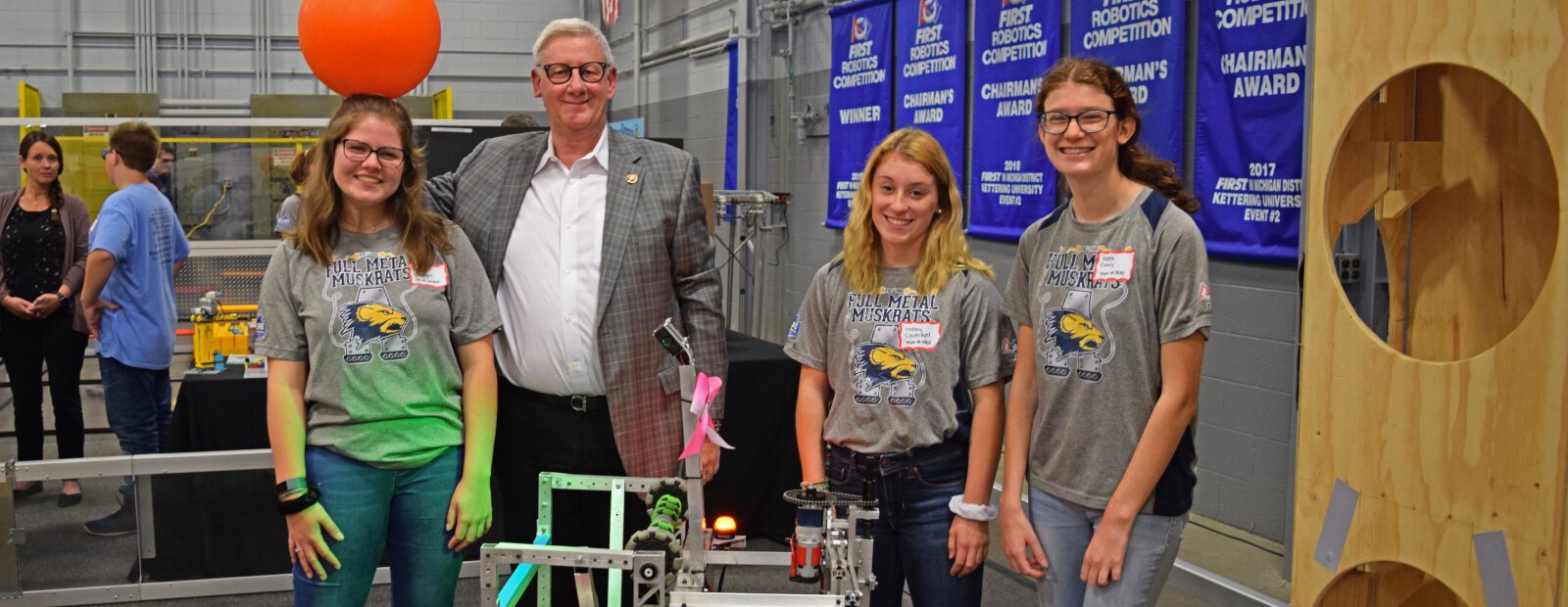 Robotics teams show off their skills in their new practice facility.