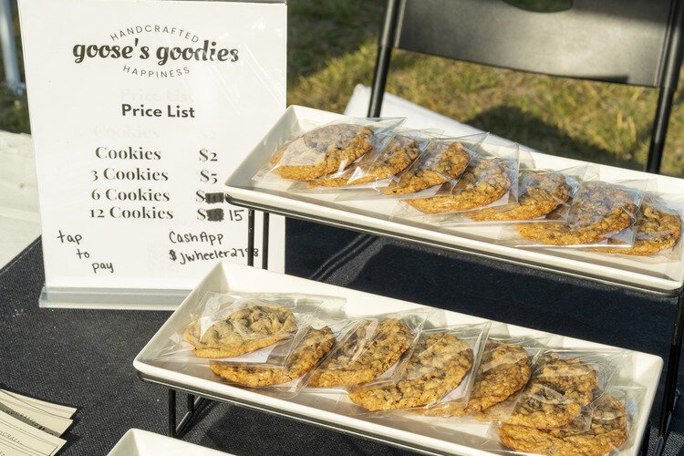 Goose's Goodies sells many kinds of cookies from chocolate chip to strawberry cheesecake.