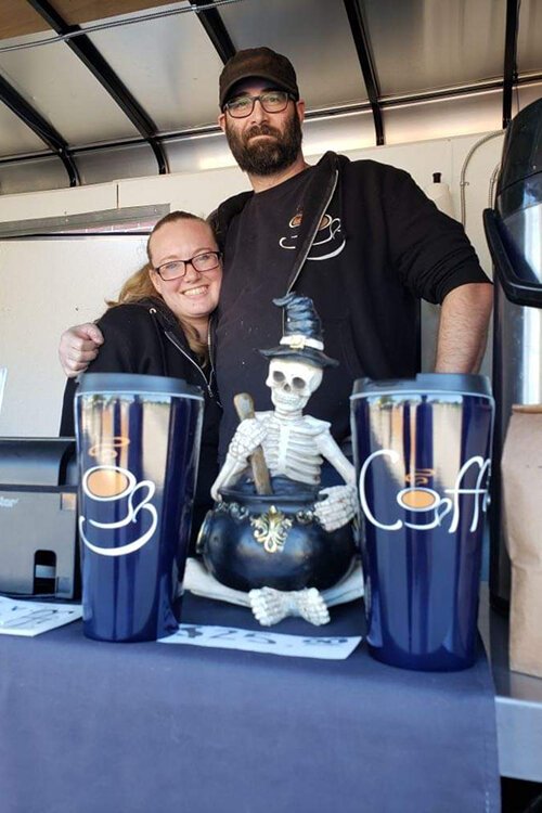 Owners and founders of Coffi Tasha Kramarenko (left) and Todd Bailey (right) opened the food truck in July 2021.