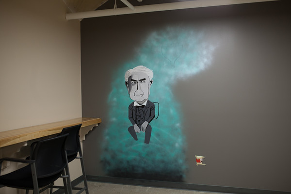 Thomas Edison is featured on one of the murals at The Underground.