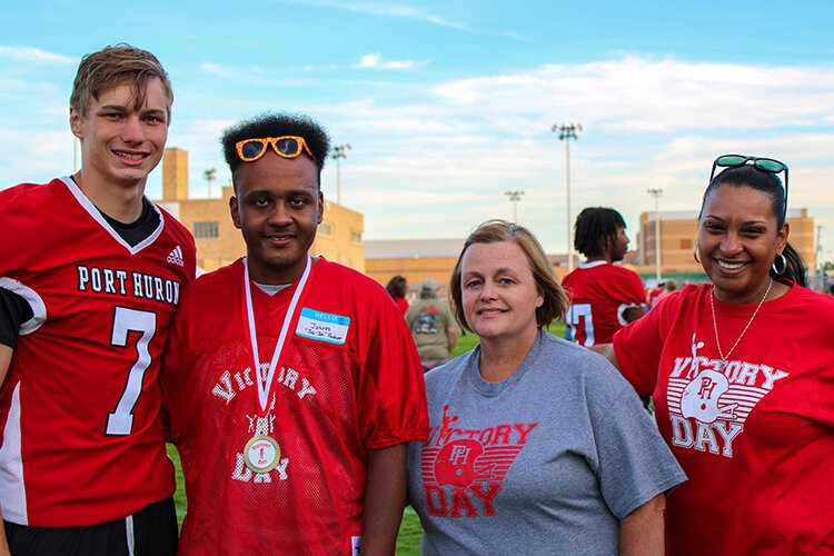 Victory Day organizer Tracey Hopp with participants.