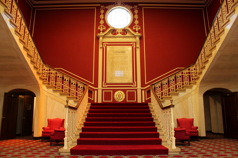 This is the grand entrance at the historic Woman's Life building.