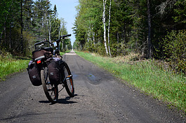 "Ol' Bessie" loaded with supplies, on the Haywire Trail just north of Manistique.