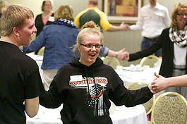 GLCYD board of directors members Trevor Witty, left, and Hailee Petosky during GLCYD's RISE U.P. for Youth.