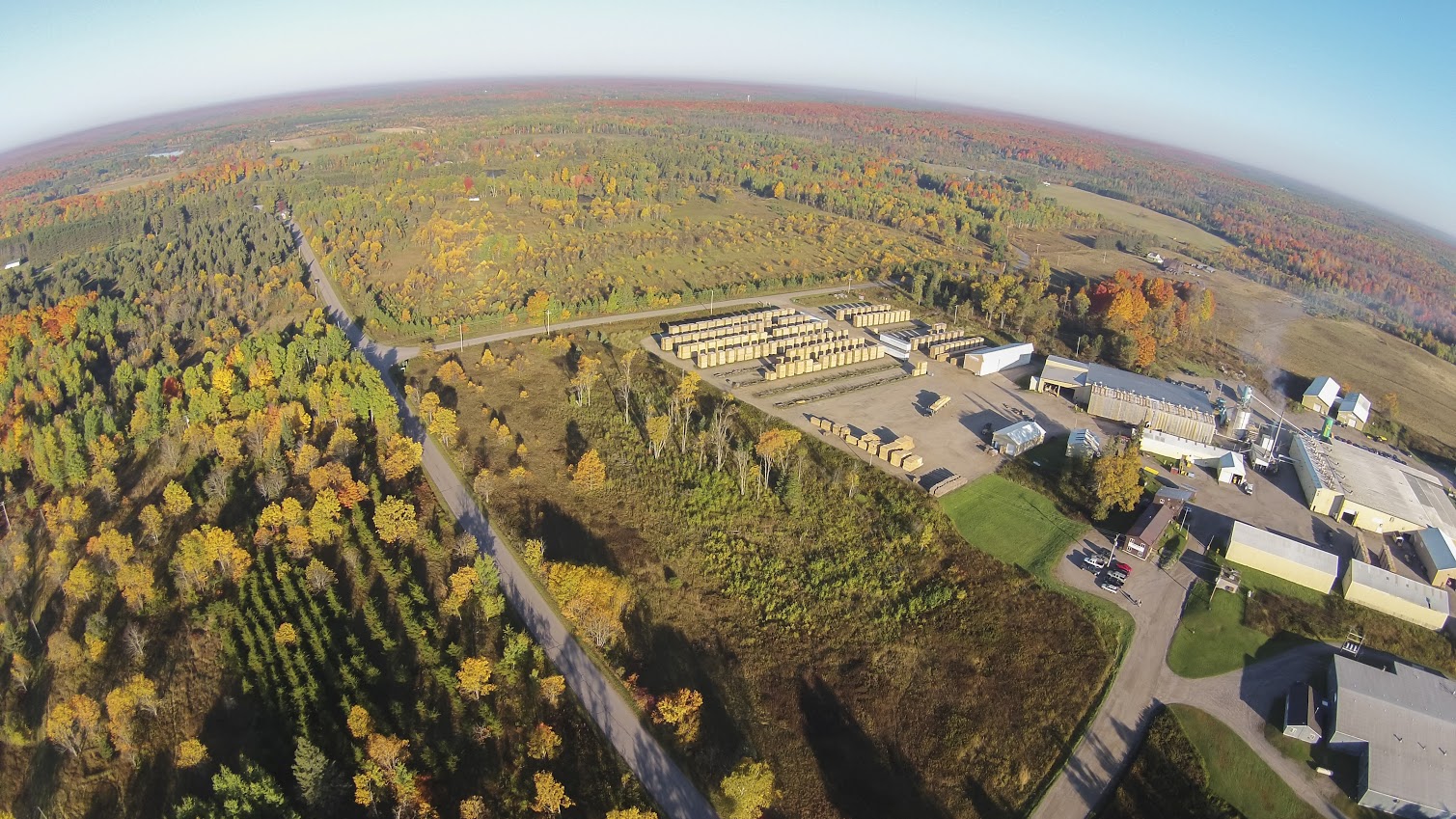 The Connor Sport Court mill is located in Amasa, Michigan. Maple basketball courts played on  under bright lights in big cities come from this rural spot in the Upper Peninsula. (photo courtesy   Nick Jensen/Floline Media)