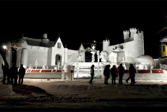 Michigan Tech's Winter Carnival is full of beautiful snow sculptures. 