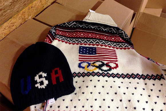 Examples of products made for the Olympics from Michigan-sourced yarn. 