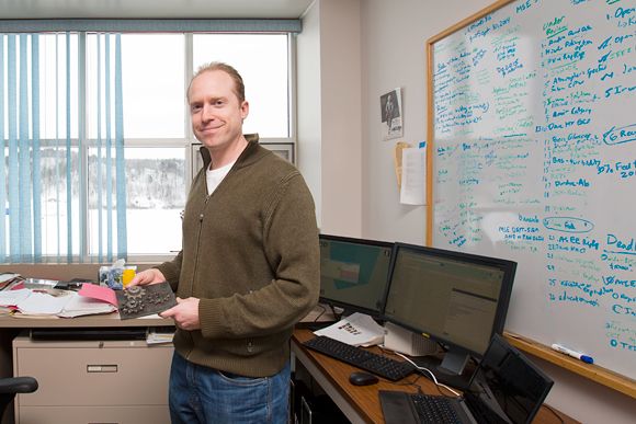 MTU's Joshua Pearce with a metal print