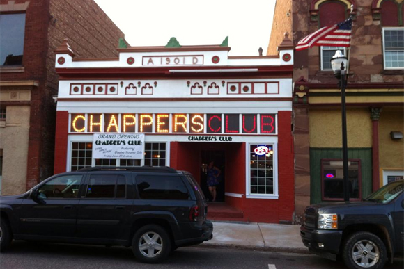 A view from outside Chappers' Club. 