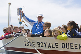 Students learned about the Great Lakes aboard the Isle Royale Queen.