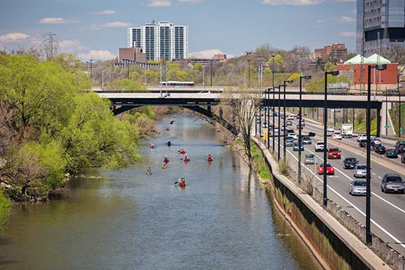 Urban waterways flow throughout southern Ontario. Source: Toronto Region Conservation Authority
