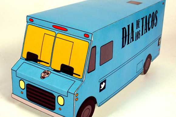 A paper toy verion of the taco truck by Renee Kirchenwitz.