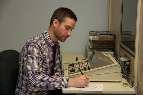 Dr. Jeff Hutchinson at his audiology practice.