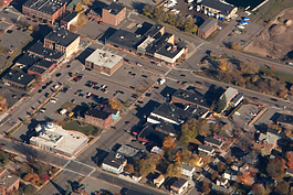 Downtown Marquette from above.