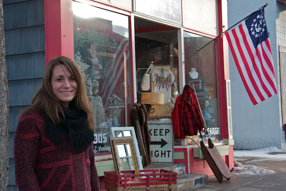 Owner Lana Lemire at Curious Cargo and Antiques.