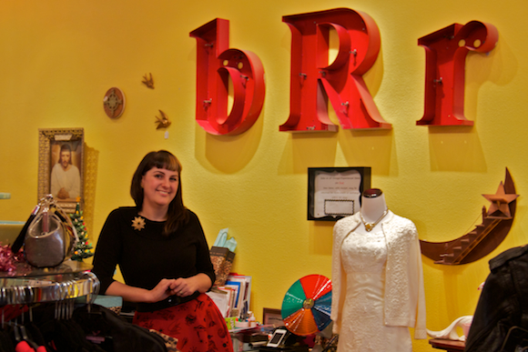 Owner Jess Shull at Boomerang Retro and Relics.