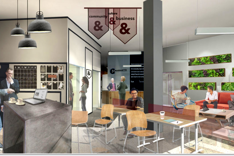 Ampersand Coworking's design plans.