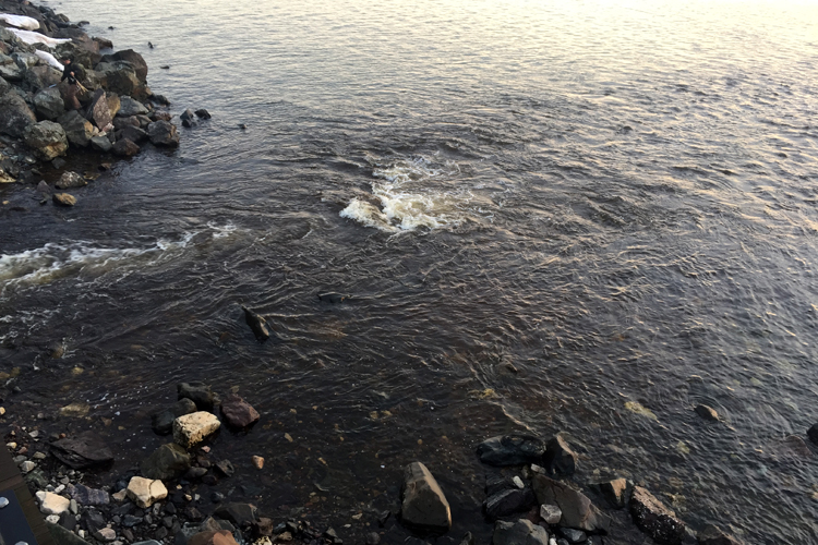 The Carp River where it meets Lake Superior.