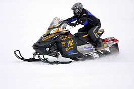 A participant in the Clean Snowmobile Challenge.