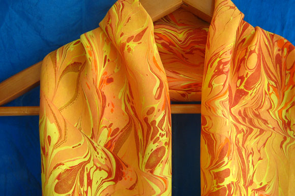 An example of Heidi Finley's cloth marbling.