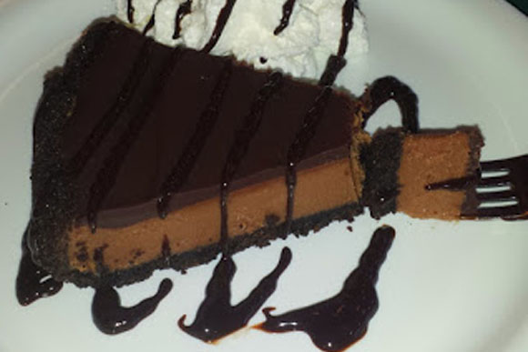 Chocolate cheesecake at the Moose Drop Inn.