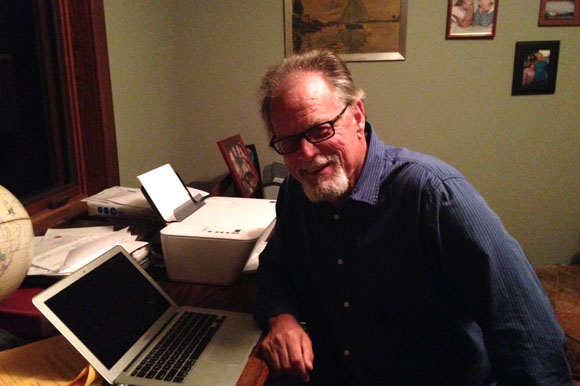 Brian Cabell at his home office. 