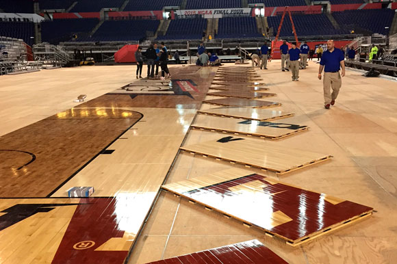 The maple floor of the 2015 Men's Final Four basketball court came from Michigan trees.