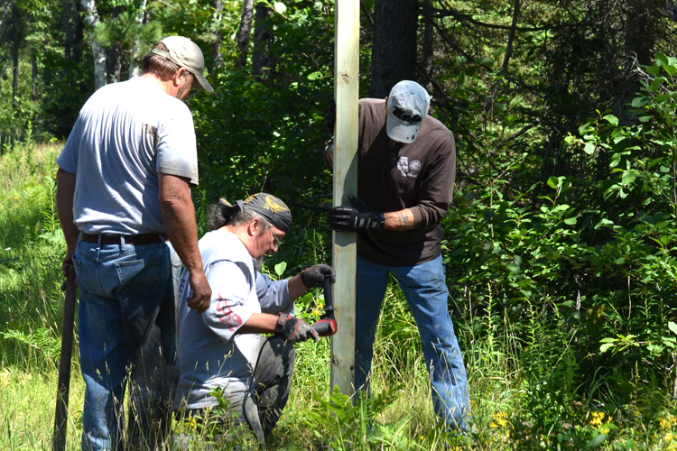 Markers going up on the Haywire Grade rail trail.