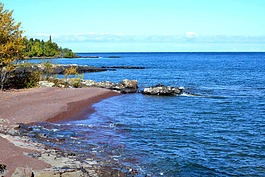 A view of Lake Superior along the Keweenaw Point Trail, near High Rock Bay.