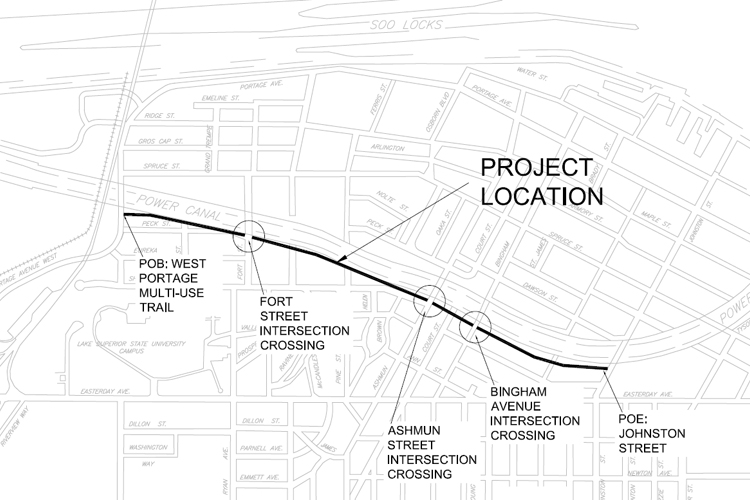 The planned Power Canal trail.