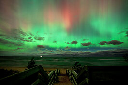The Northern Lights shine brightly over the Upper Peninsula. / Shawn Malone
