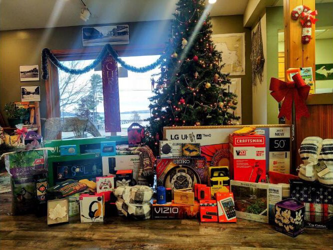Raffle prizes collected for the annual Rekindle the Spirit event in Alger County.