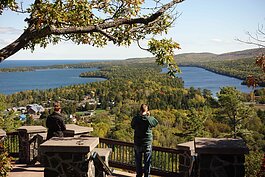 A scenic overlook along Brockway Mountain Drive in Eagle Harbor. A trail at the popular recreation area has been closed to prevent erosion. 