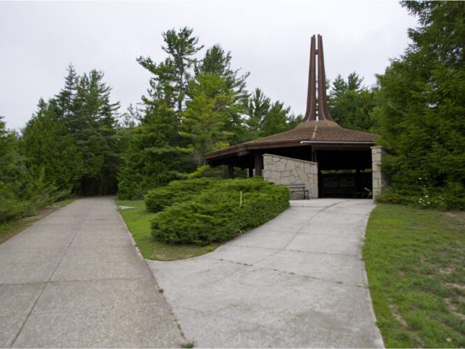 The Father Marquette Memorial at Straits State Park.
