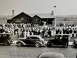 The grand opening of the new Menominee Tourist Lodge in 1937.