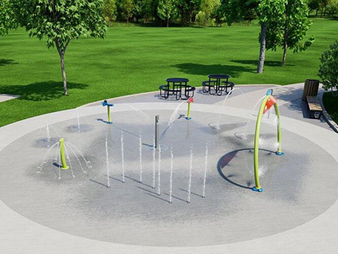An artist rendition of the splash pad proposed for the George Gipp Recreation Area.