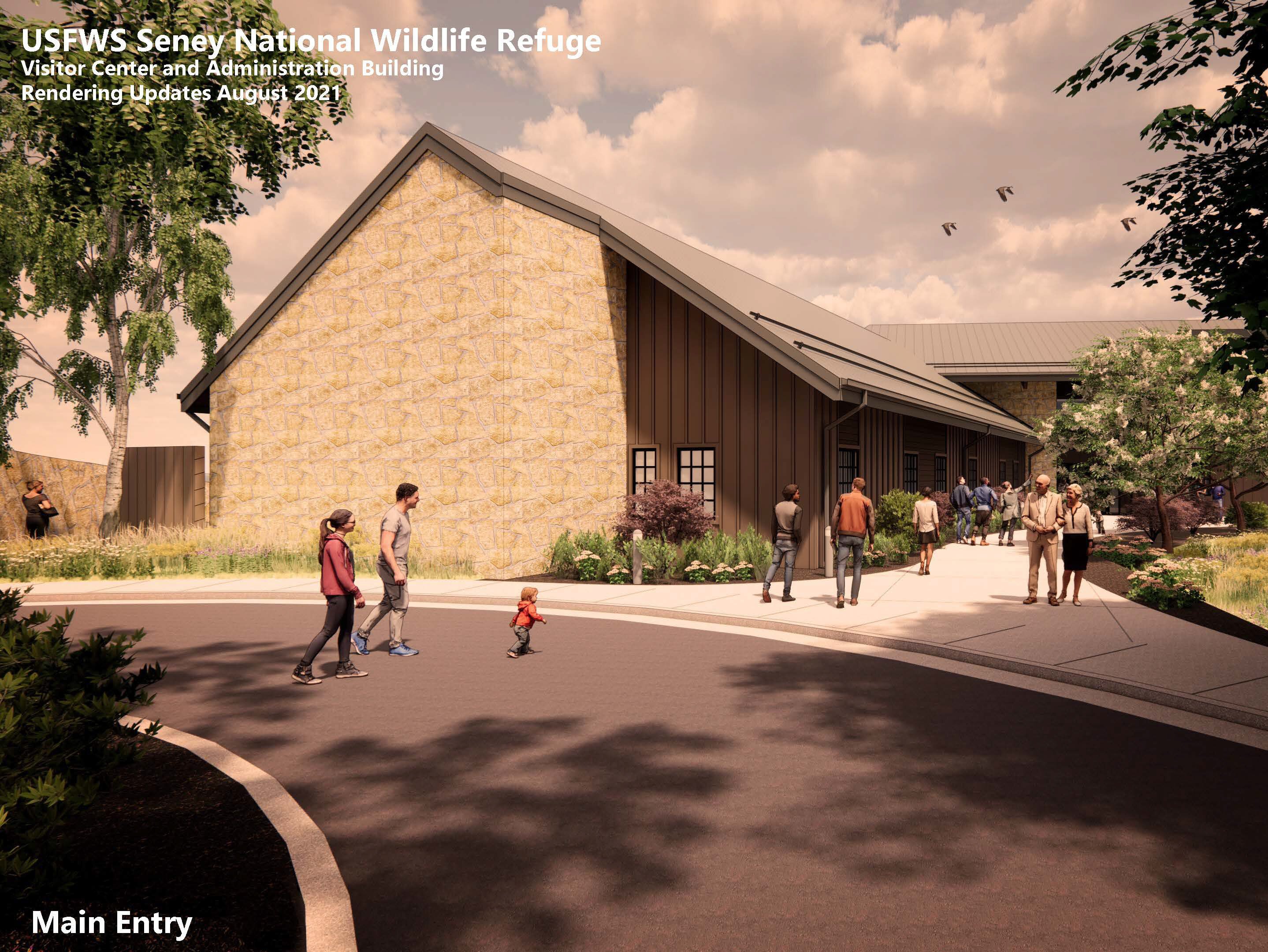A rendering of the new visitor center and headquarters at Seney National Wildlife Refuge.