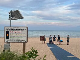 The intuitive light system replaces outdated flags to show swim risk forecasting for swimmers, paddleboarders, and surfers. 