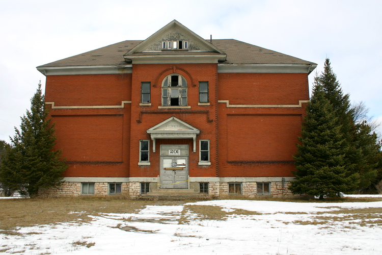 This building speaks of a time long past in Manistique. 