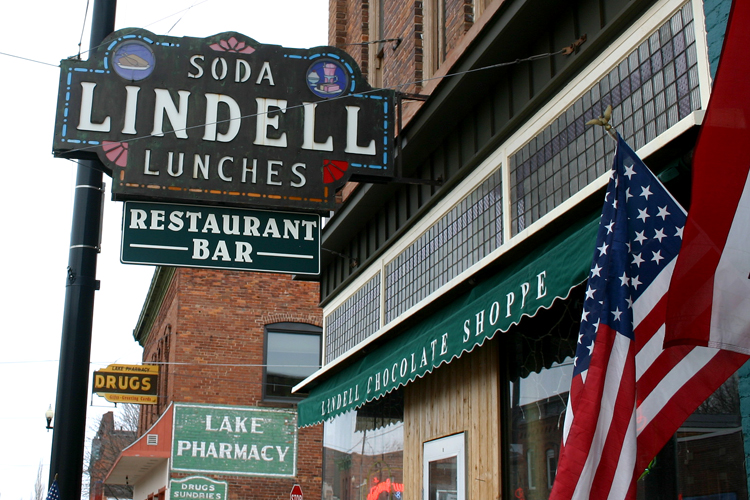 Downtown businesses in Lake Linden. 